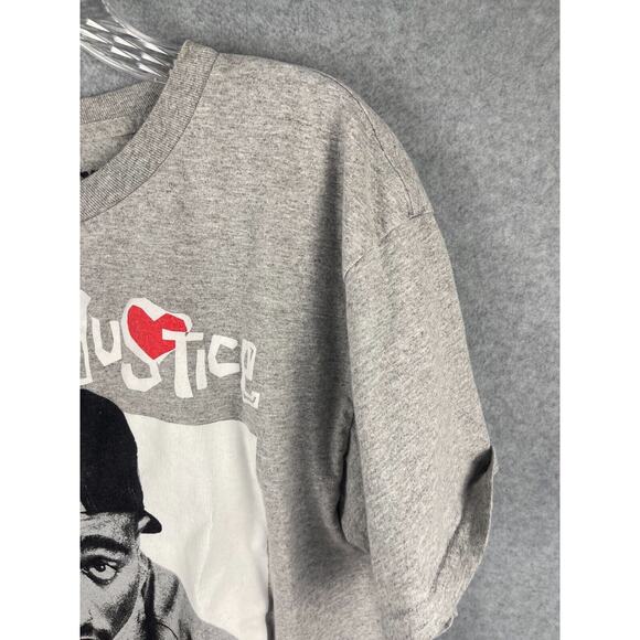 Fashion Nova Poetic Justice Tupac Shakur T Shirt Men's Size L Gray 90's Retro - Picture 2 of 9